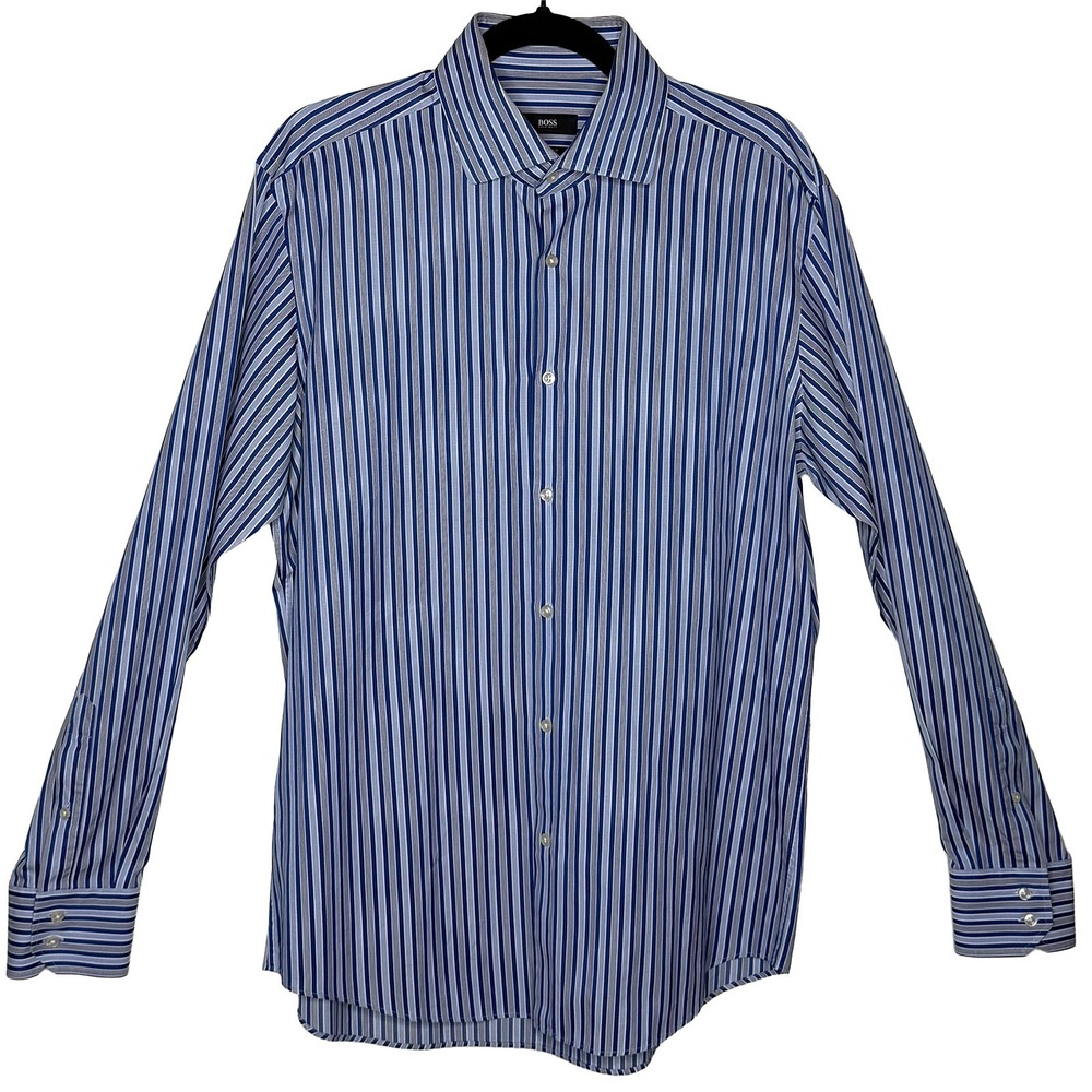 Hugo Boss Gerald Regular Fit Two Ply Dress Shirt Men's Size 42/16.5 100% Cotton.